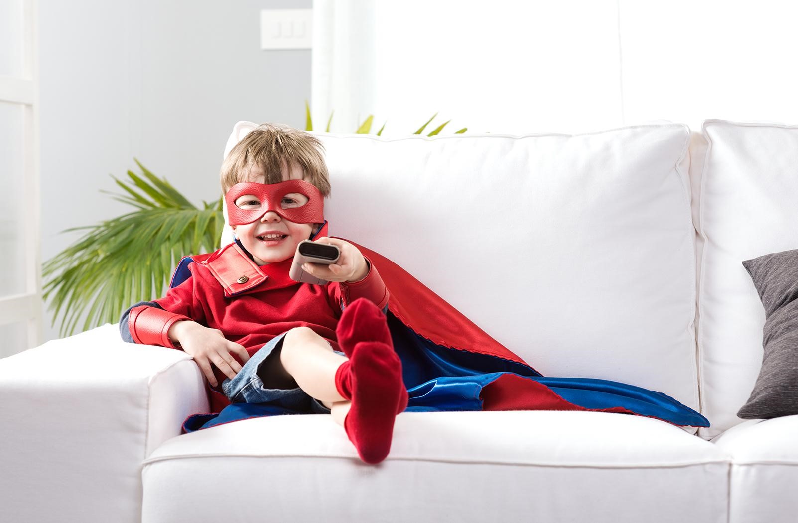 kid dressed as a superhero