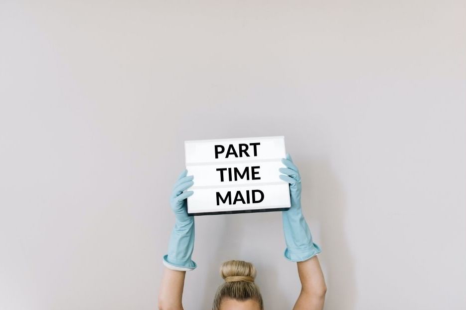 part-time maid sign